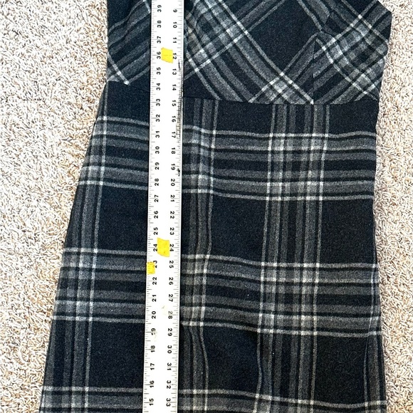Lands' End Black & Gray Plaid Wool Classic Chic Jumper Midi Dress Sz 10 - Picture 10 of 10